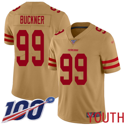 San Francisco 49ers Limited Gold Youth DeForest Buckner NFL Jersey #99 100th Season Vapor Untouchable
